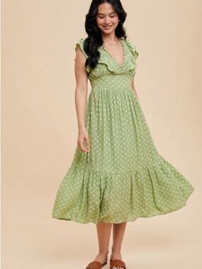 In Loom Green Daisy Dress Size L